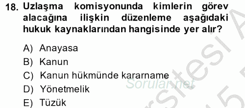 Vergi Usul Hukuku 2014 - 2015 Dönem Sonu Sınavı 18.Soru