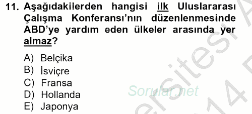Uluslararası Sosyal Politika 2013 - 2014 Ara Sınavı 11.Soru