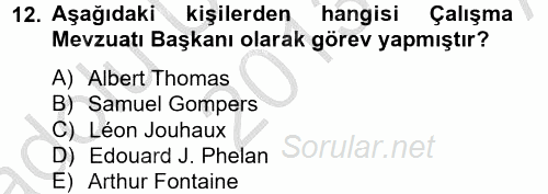 Uluslararası Sosyal Politika 2013 - 2014 Ara Sınavı 12.Soru