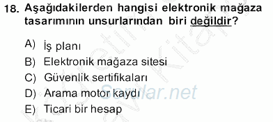 E-Perakendecilik 2013 - 2014 Ara Sınavı 18.Soru