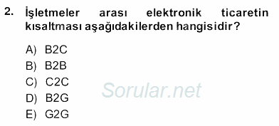 E-Perakendecilik 2013 - 2014 Ara Sınavı 2.Soru