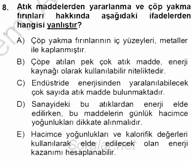 Sanayide Enerji Ekonomisi 2013 - 2014 Ara Sınavı 8.Soru