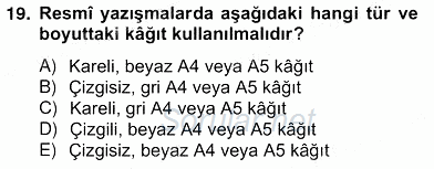 İş Ortamında Protokol Ve Davranış Kuralları 2012 - 2013 Ara Sınavı 19.Soru