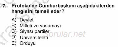 İş Ortamında Protokol Ve Davranış Kuralları 2012 - 2013 Ara Sınavı 7.Soru