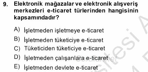 Muhasebede Bilgi Yönetimi 2013 - 2014 Ara Sınavı 9.Soru