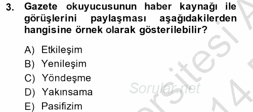 Yeni İletişim Teknolojileri 2013 - 2014 Dönem Sonu Sınavı 3.Soru