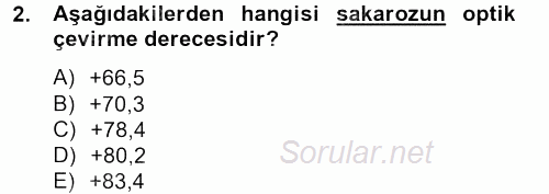 Gıda Bilimi ve Teknolojisi 2013 - 2014 Tek Ders Sınavı 2.Soru