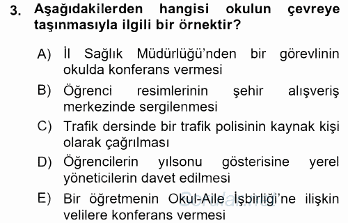 Sınıf Yönetimi 2015 - 2016 Ara Sınavı 3.Soru