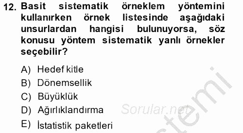 Uluslararası İlişkilerde Araştırma Yöntemleri 2013 - 2014 Ara Sınavı 12.Soru