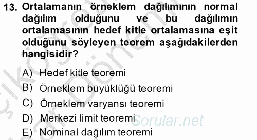 Uluslararası İlişkilerde Araştırma Yöntemleri 2013 - 2014 Ara Sınavı 13.Soru