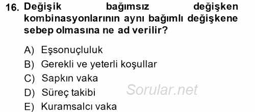Uluslararası İlişkilerde Araştırma Yöntemleri 2013 - 2014 Ara Sınavı 16.Soru