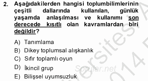 Uluslararası İlişkilerde Araştırma Yöntemleri 2013 - 2014 Ara Sınavı 2.Soru