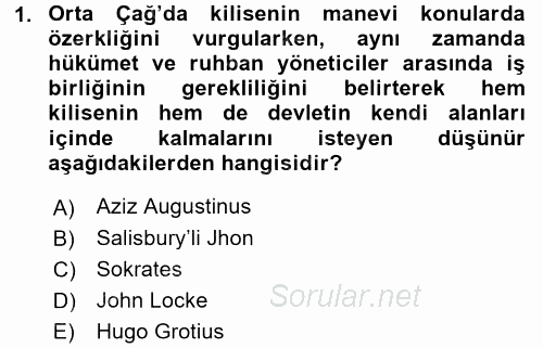 İnsan Hakları Ve Kamu Özgürlükleri 2017 - 2018 Ara Sınavı 1.Soru