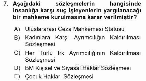 İnsan Hakları Ve Kamu Özgürlükleri 2017 - 2018 Ara Sınavı 7.Soru