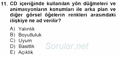 Görsel Sanatlar Eğitimi 2013 - 2014 Tek Ders Sınavı 11.Soru