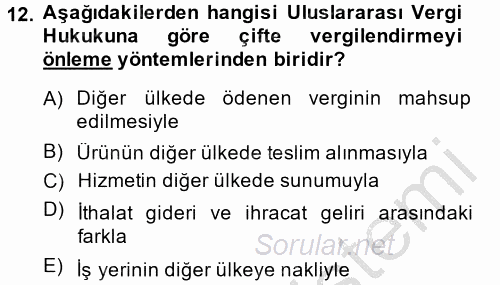 Elektronik Ticaret 2013 - 2014 Dönem Sonu Sınavı 12.Soru