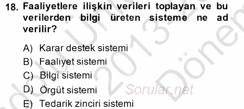 Elektronik Ticaret 2013 - 2014 Dönem Sonu Sınavı 18.Soru
