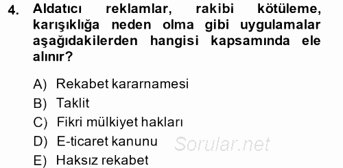 Elektronik Ticaret 2013 - 2014 Dönem Sonu Sınavı 4.Soru