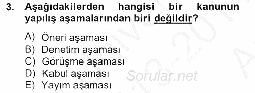 Sağlık Kurumları Mevzuatı 2013 - 2014 Ara Sınavı 3.Soru