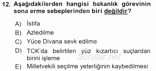 Kamu Özel Kesim Yapısı Ve İlişkileri 2017 - 2018 Ara Sınavı 12.Soru