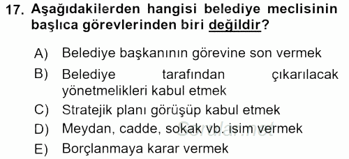 Kamu Özel Kesim Yapısı Ve İlişkileri 2017 - 2018 Ara Sınavı 17.Soru