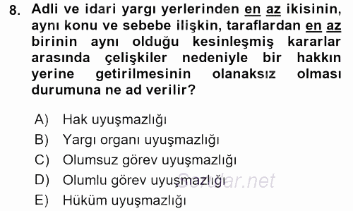 Kamu Özel Kesim Yapısı Ve İlişkileri 2017 - 2018 Ara Sınavı 8.Soru