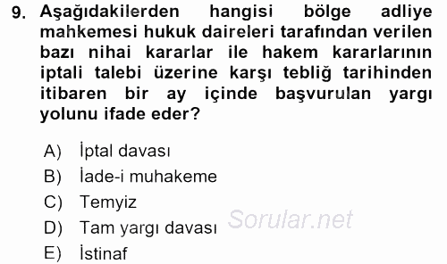 Kamu Özel Kesim Yapısı Ve İlişkileri 2017 - 2018 Ara Sınavı 9.Soru