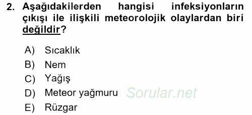 Veteriner Mikrobiyoloji ve Epidemiyoloji 2016 - 2017 Ara Sınavı 2.Soru