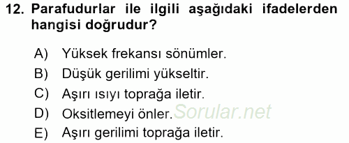 Elektrik Enerjisi İletimi ve Dağıtımı 2015 - 2016 Ara Sınavı 12.Soru