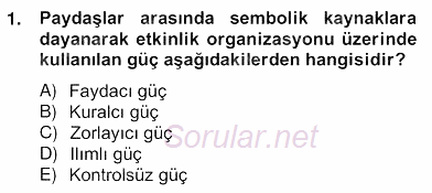 Etkinlik Yönetimi 2012 - 2013 Ara Sınavı 1.Soru