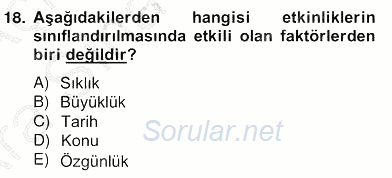 Etkinlik Yönetimi 2012 - 2013 Ara Sınavı 18.Soru