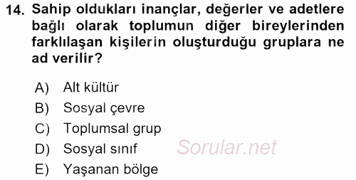 Tüketici Davranışları 2016 - 2017 3 Ders Sınavı 14.Soru
