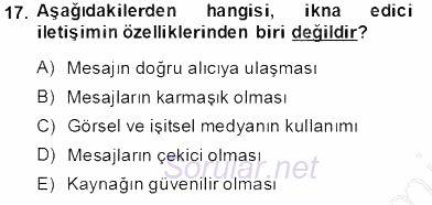 Toplum ve İletişim 2013 - 2014 Tek Ders Sınavı 17.Soru
