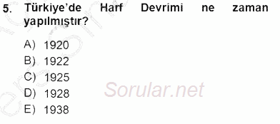 Toplum ve İletişim 2013 - 2014 Tek Ders Sınavı 5.Soru