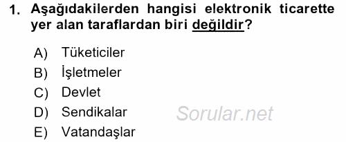 Yeni Teknolojiler ve Çalışma Hayatı 2016 - 2017 3 Ders Sınavı 1.Soru