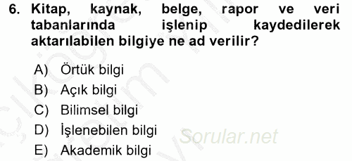 Yeni Teknolojiler ve Çalışma Hayatı 2016 - 2017 3 Ders Sınavı 6.Soru