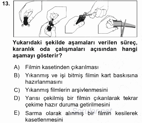 Temel Fotoğrafçılık 2015 - 2016 Dönem Sonu Sınavı 13.Soru