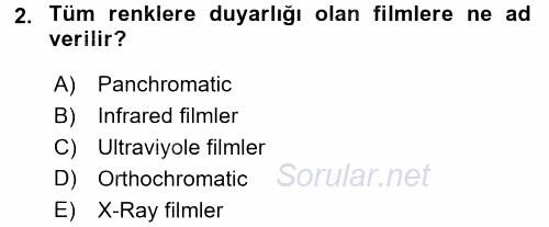 Temel Fotoğrafçılık 2015 - 2016 Dönem Sonu Sınavı 2.Soru