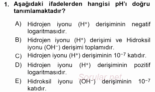 Veteriner Laboratuvar Teknikleri ve Prensipleri 2015 - 2016 Dönem Sonu Sınavı 1.Soru