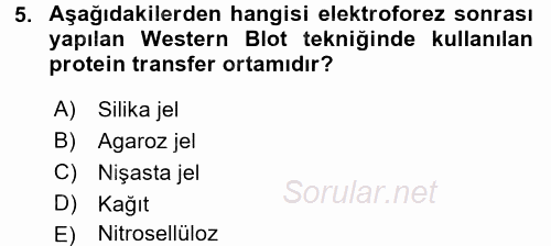 Veteriner Laboratuvar Teknikleri ve Prensipleri 2015 - 2016 Dönem Sonu Sınavı 5.Soru