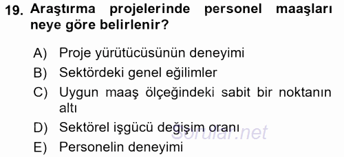 İletişim Araştırmaları 2016 - 2017 Dönem Sonu Sınavı 19.Soru
