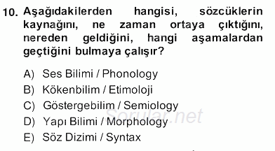 Sözlü ve Sözsüz İletişim 2013 - 2014 Ara Sınavı 10.Soru