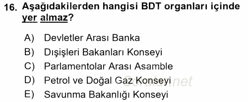 Orta Asya ve Kafkaslarda Siyaset 2016 - 2017 Ara Sınavı 16.Soru