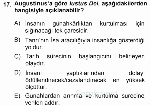 Tarih Felsefesi 1 2014 - 2015 Ara Sınavı 17.Soru
