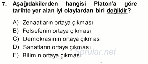 Tarih Felsefesi 1 2014 - 2015 Ara Sınavı 7.Soru