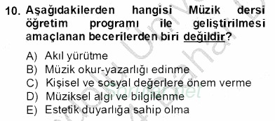 İlköğretime Hazırlık Ve İlköğretim Programları 2013 - 2014 Dönem Sonu Sınavı 10.Soru