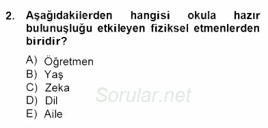 İlköğretime Hazırlık Ve İlköğretim Programları 2013 - 2014 Dönem Sonu Sınavı 2.Soru