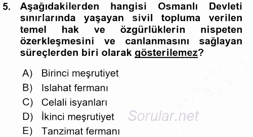 Siyaset Sosyolojisi 2015 - 2016 Ara Sınavı 5.Soru