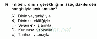 Türkiye´de Felsefenin Gelişimi 2 2014 - 2015 Dönem Sonu Sınavı 16.Soru