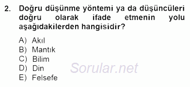 Türkiye´de Felsefenin Gelişimi 2 2014 - 2015 Dönem Sonu Sınavı 2.Soru